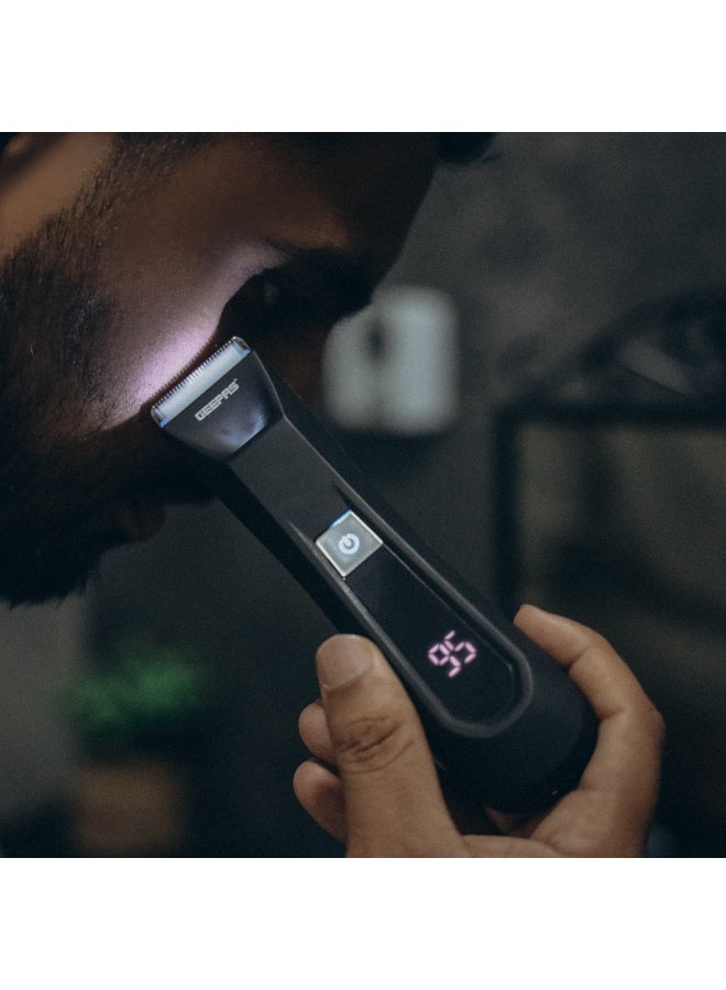 GEEPAS Waterproof Body Trimmer | LED Light and Display, with Detachable and Adjustable Guide Combs | Trimmers for Men, Convenient and Long-Lasting Battery | 2 Years Warranty GTR57519UK Black - Image 3
